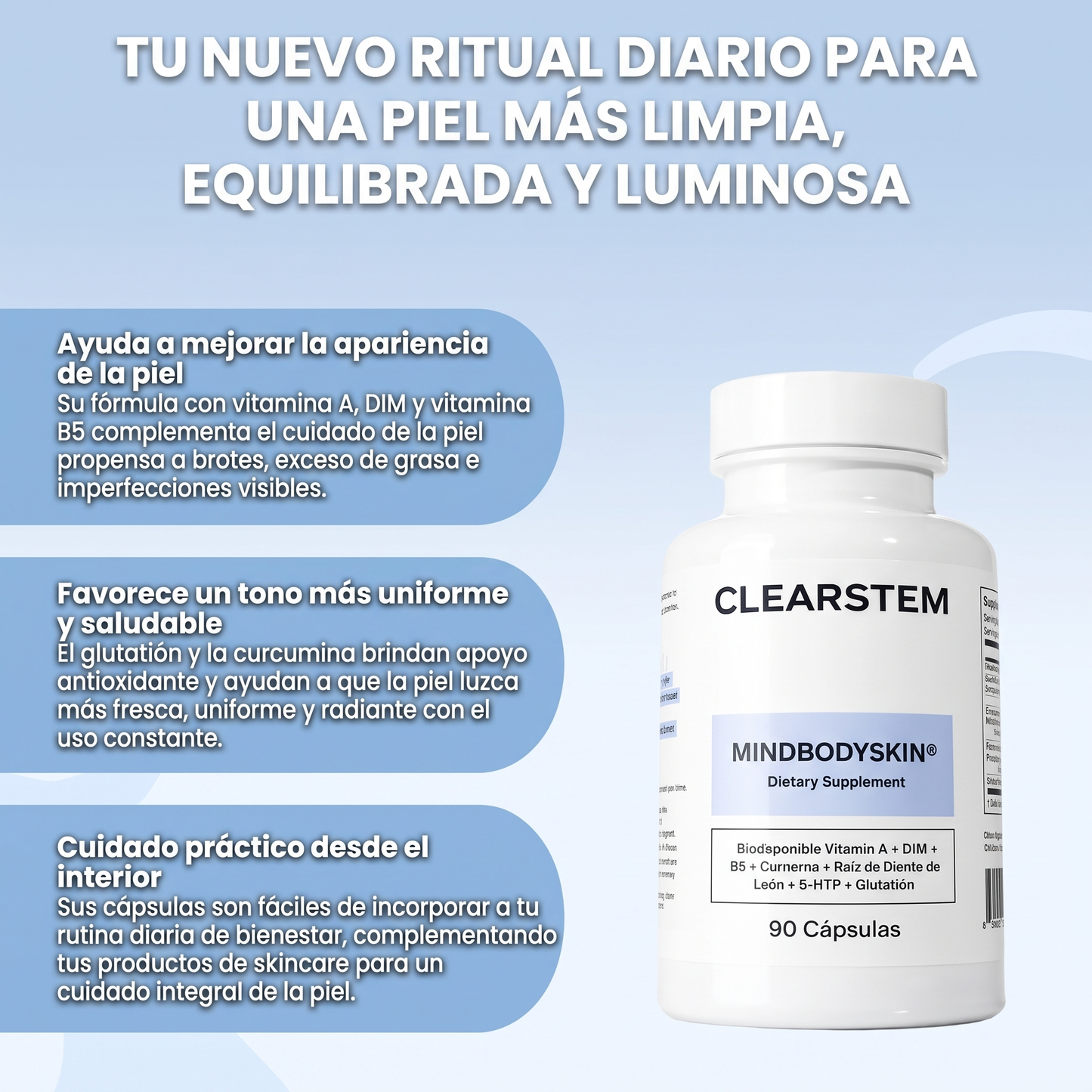 Clearstem- Suplemento para el cuidado integral de la piel