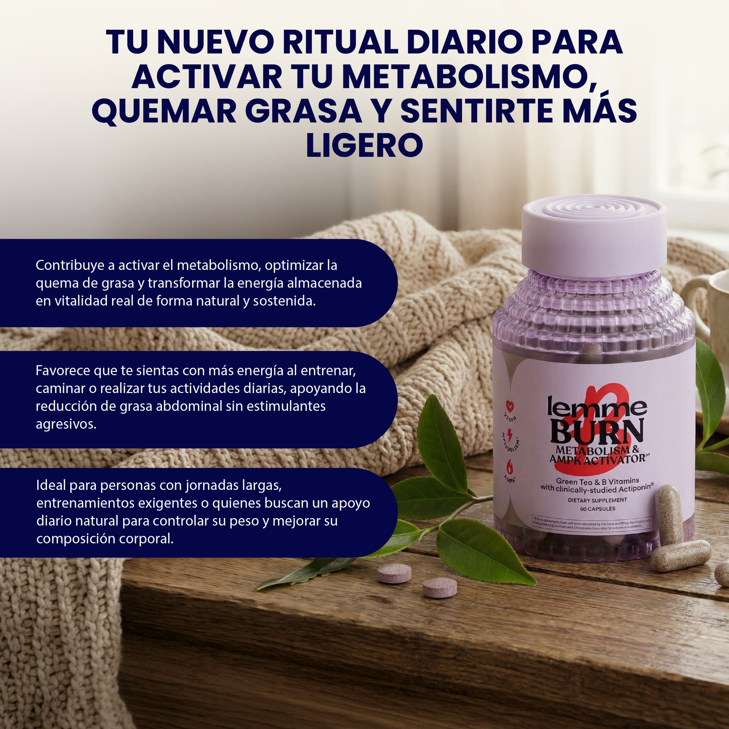 Lemme Burn - Suplemento para el metabolismo, quema de grasa abdominal.