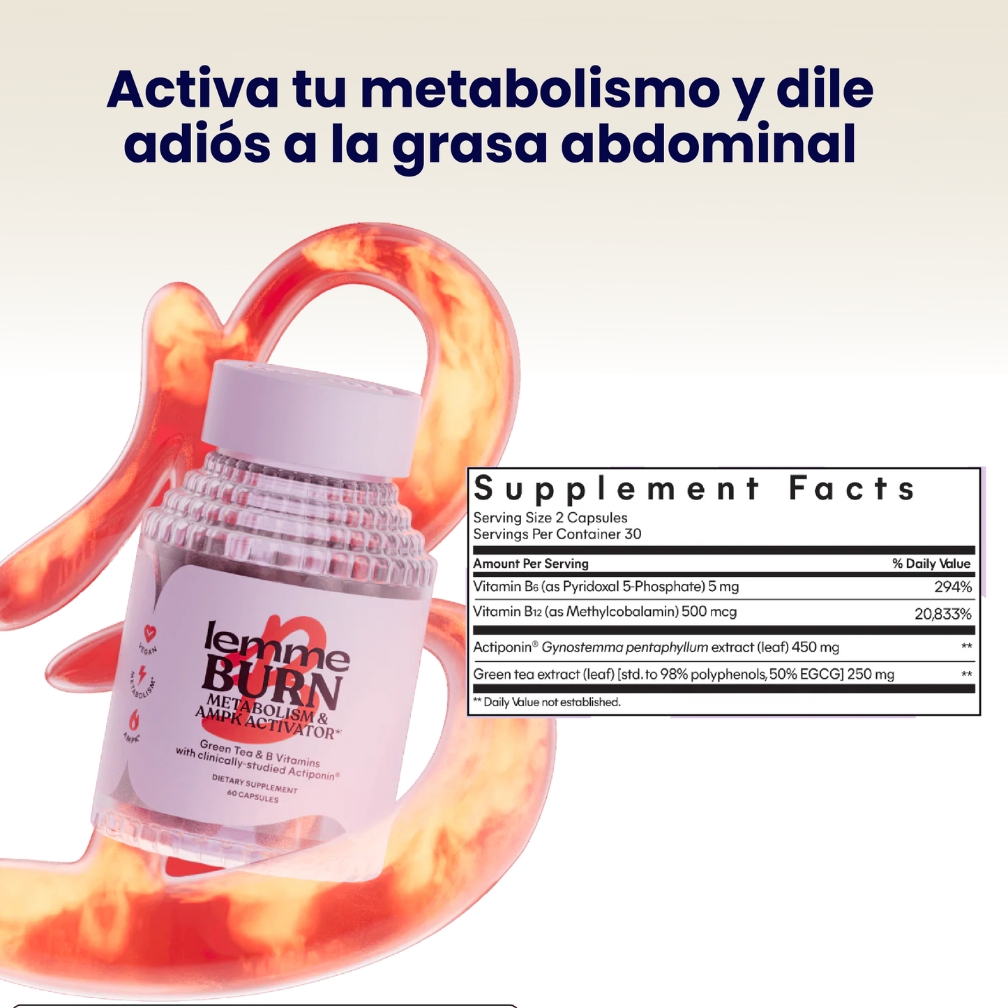 Lemme Burn - Suplemento para el metabolismo, quema de grasa abdominal.