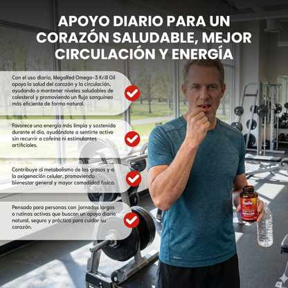 MegaRed Omega-3 Krill Oil- Apoya la circulación, la oxigenación celular y la energía natural del cuerpo.