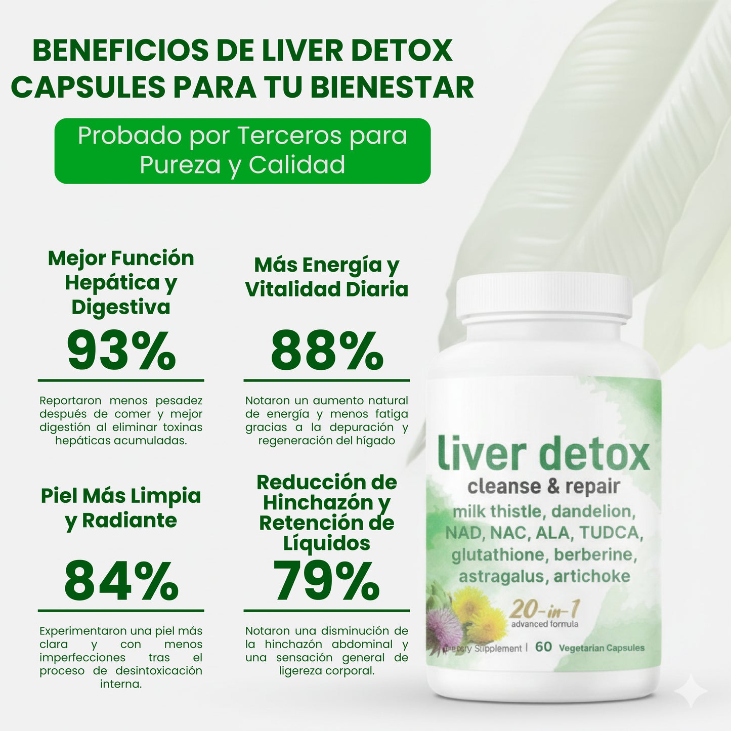 Liver Detox Capsules- Depura tu cuerpo y reactivar tu energía natural.