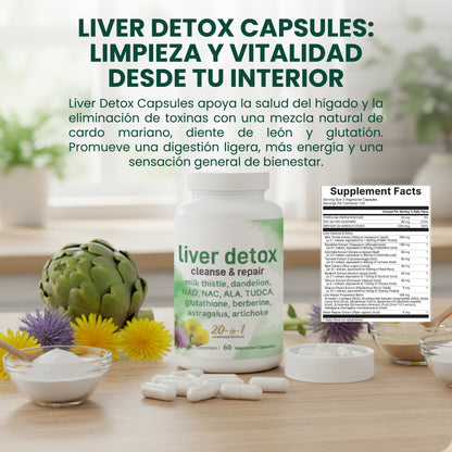 Liver Detox Capsules- Depura tu cuerpo y reactivar tu energía natural.