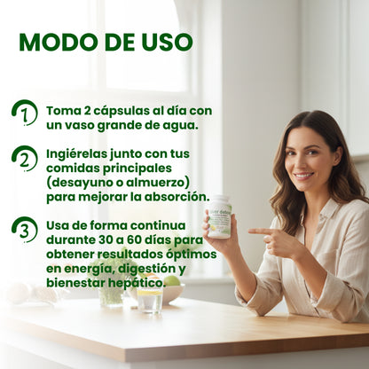 Liver Detox Capsules- Depura tu cuerpo y reactivar tu energía natural.