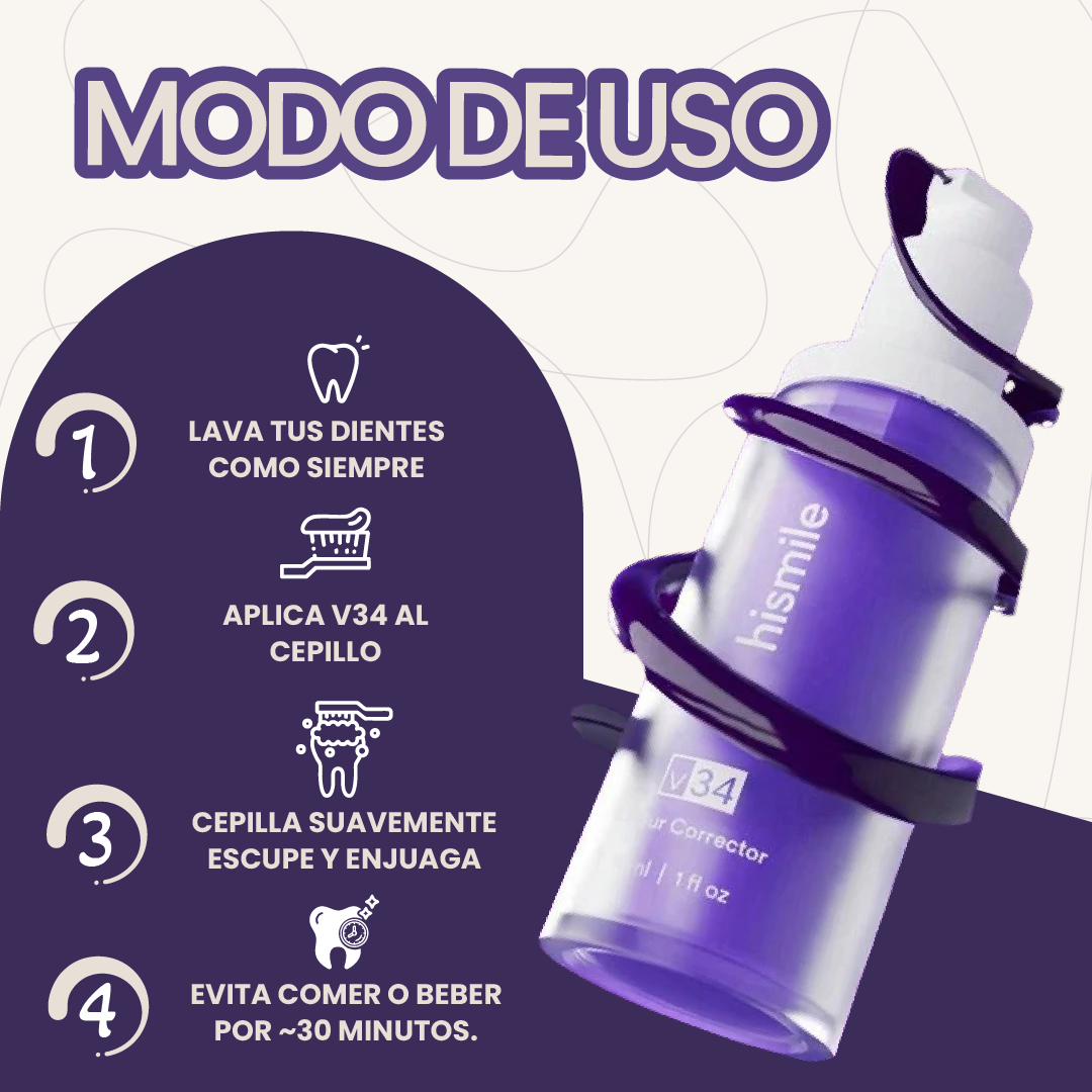 CREMA BLANQUEADORA DENTAL V34- UNA SONRISA MÁS BLANCA AL INSTANTE