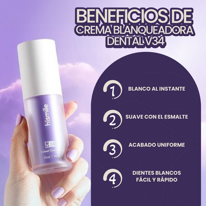 CREMA BLANQUEADORA DENTAL V34- UNA SONRISA MÁS BLANCA AL INSTANTE
