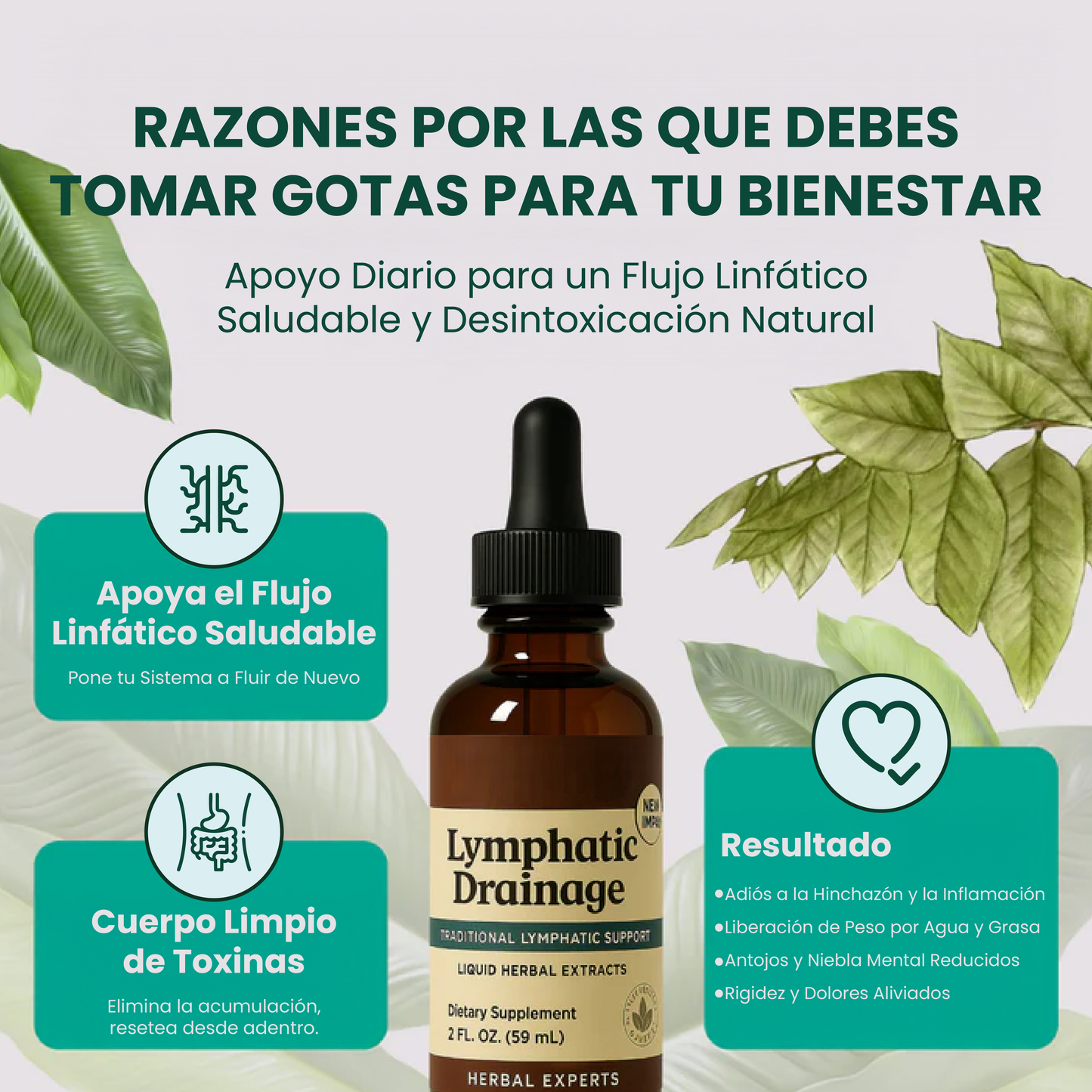 Gotas de bienestar-apoyo para reducir la hinchazón