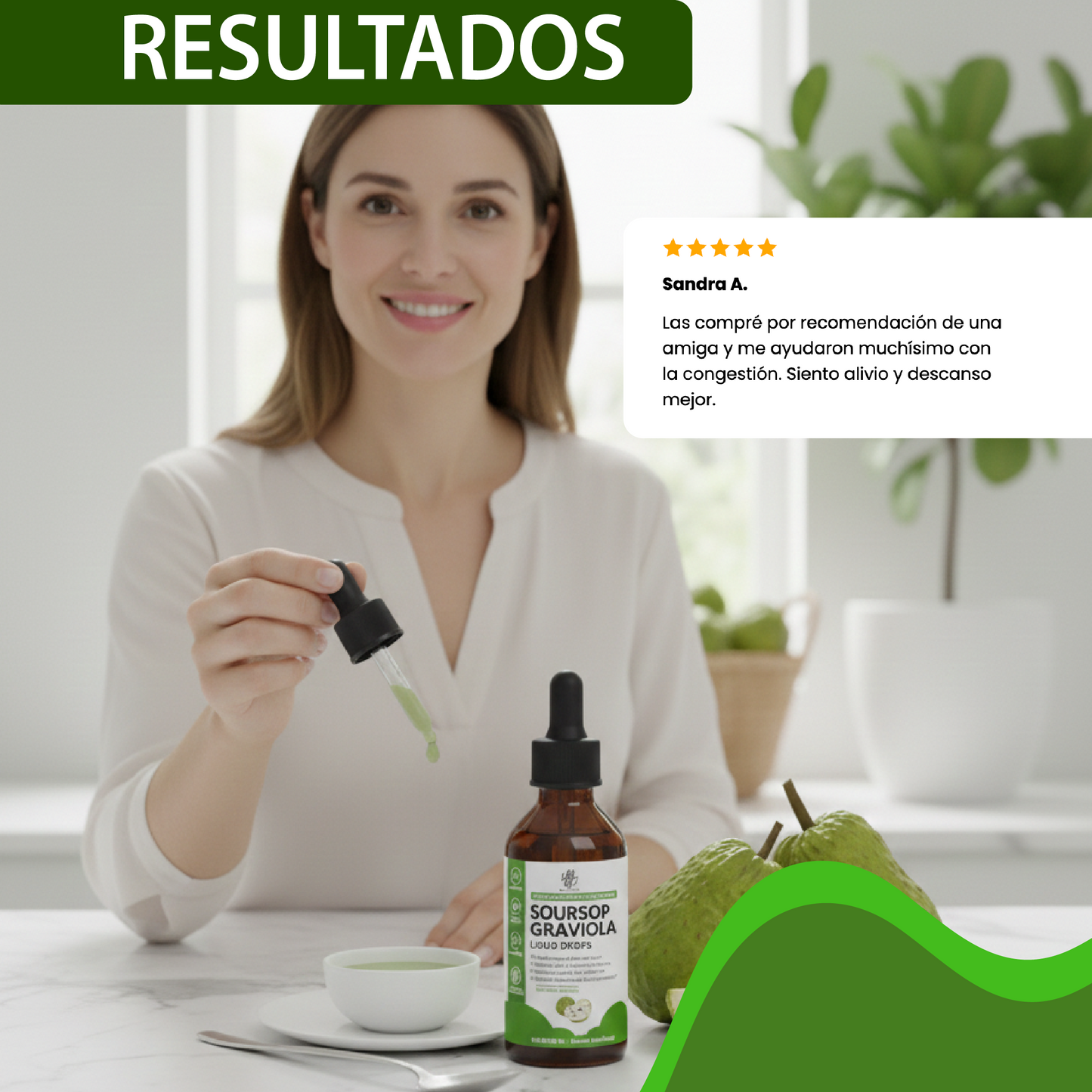 Gotas Líquidas de Guanábana-Apoyo inmunológico, respiratorio y bienestar general.