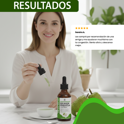 Gotas Líquidas de Guanábana-Apoyo inmunológico, respiratorio y bienestar general.