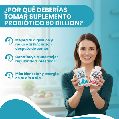 Suplemento probiótico -Apoya tu salud digestiva y del intestino de forma confiable.