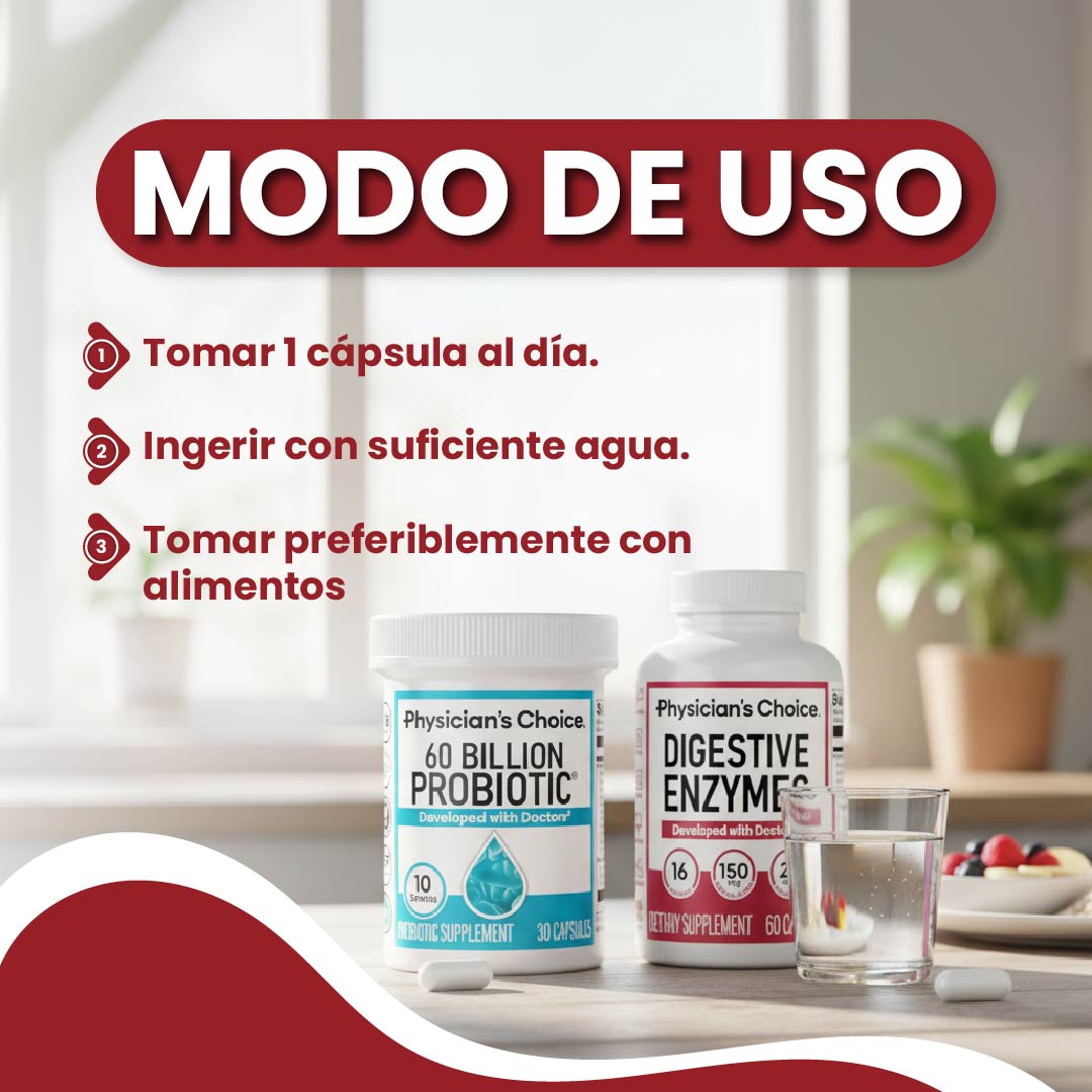 Suplemento probiótico -Apoya tu salud digestiva y del intestino de forma confiable.