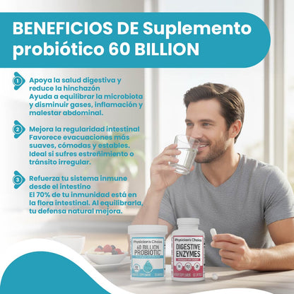 Suplemento probiótico -Apoya tu salud digestiva y del intestino de forma confiable.