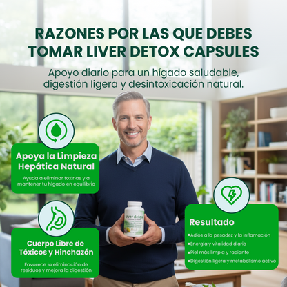 Liver Detox Capsules- Depura tu cuerpo y reactivar tu energía natural.