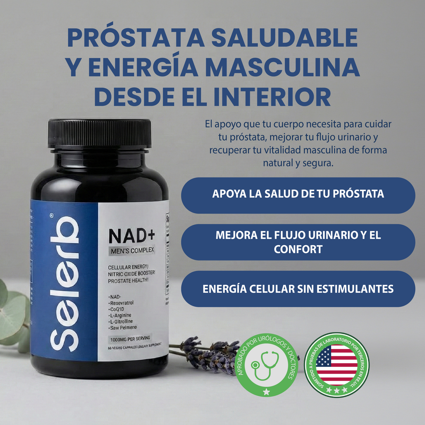 Complejo Nad+ Hombre - Apoyo para la prostática, circulación y vitalidad masculina.